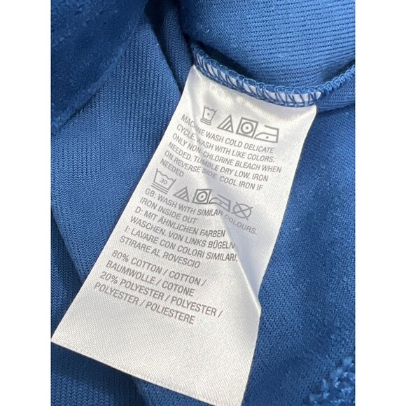 Denim and Co Regular Velour Split Banded V Neck Hi Low Tunic XS Cobalt Blue NEW - Picture 5 of 7